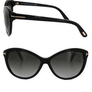 Like NEW!! Tom Ford Telma Cat Eye Shiny Black Sunglasses (TF325)